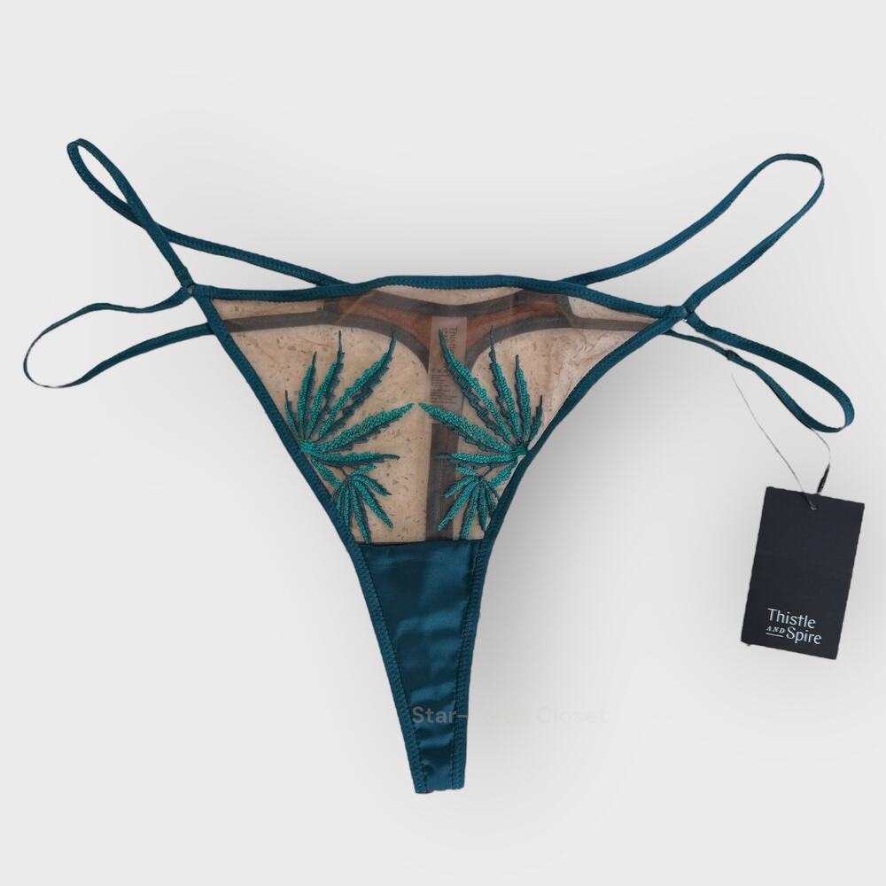 Thistle & Spire Brooklyn Haze Thong  Plus 2X Emerald Espresso Sexy Goth